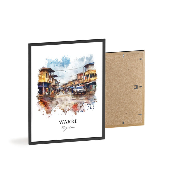 Warri Nigeria Wall Art, Nigeria Africa Print, Nigeria Watercolor Art, Warri Nigeria Gift, Travel Print, Travel Poster, Housewarming Gift