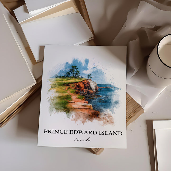 Prince Edward Island Wall Art, PEI Print, Canada Watercolor, Prince Edward Island Gift, PEI Travel Print, Travel Poster, Housewarming Gift