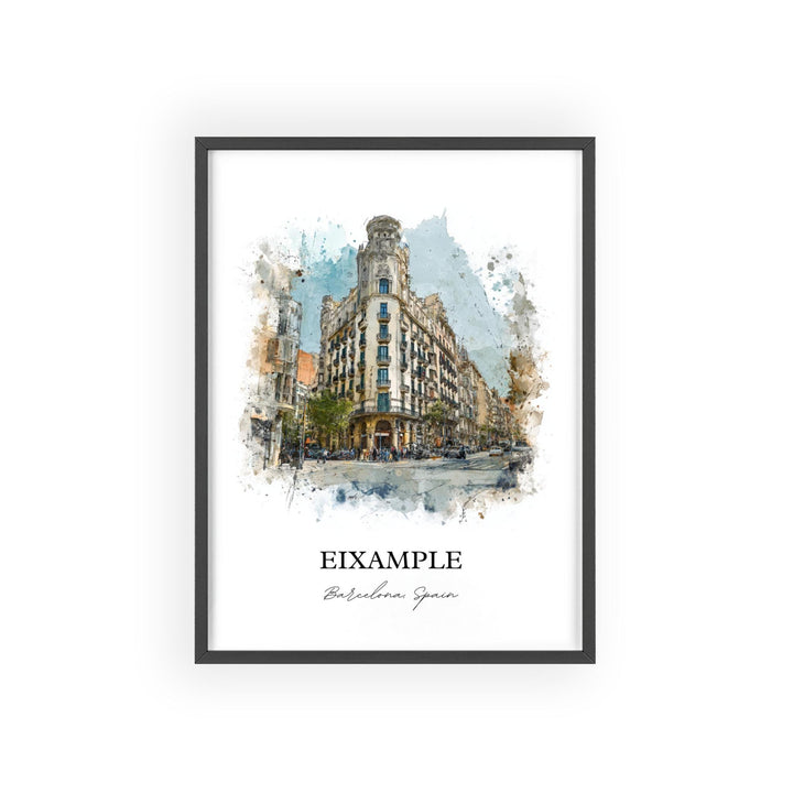Eixample Barcelona Wall Art, Eixample Print, Plaça de Catalunya Watercolor Art, Barcelona Gift, Spain Print, Spain Poster, Housewarming Gift