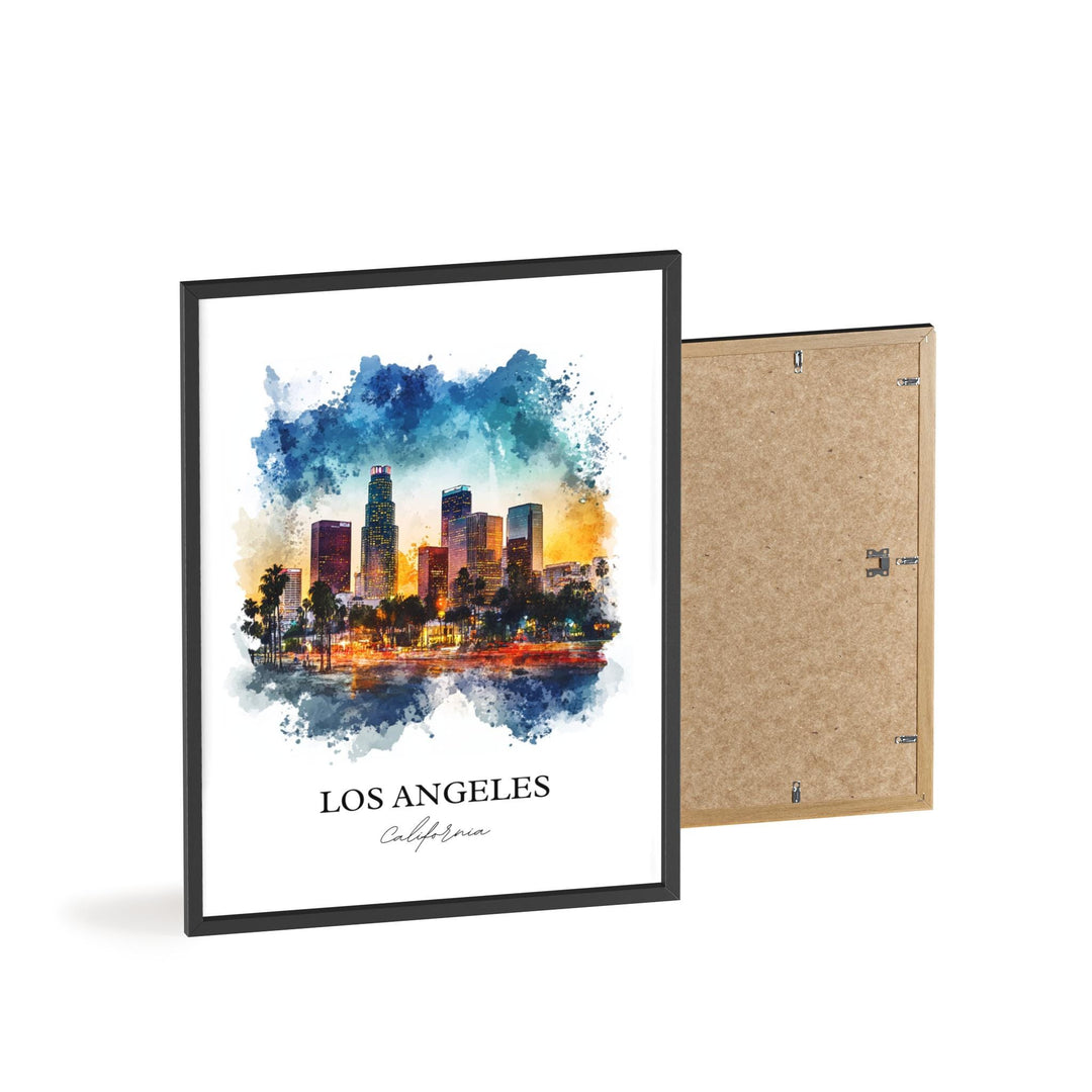 Los Angeles Wall Art, Los Angeles Print, Los Angeles Watercolor Art, LA Gift, Travel Print, Travel Poster, Housewarming Gift
