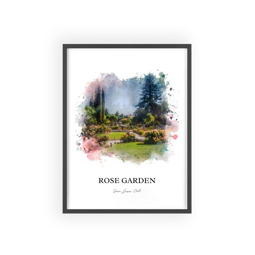 Rose Garden San Jose, CA – Watercolor Art Print