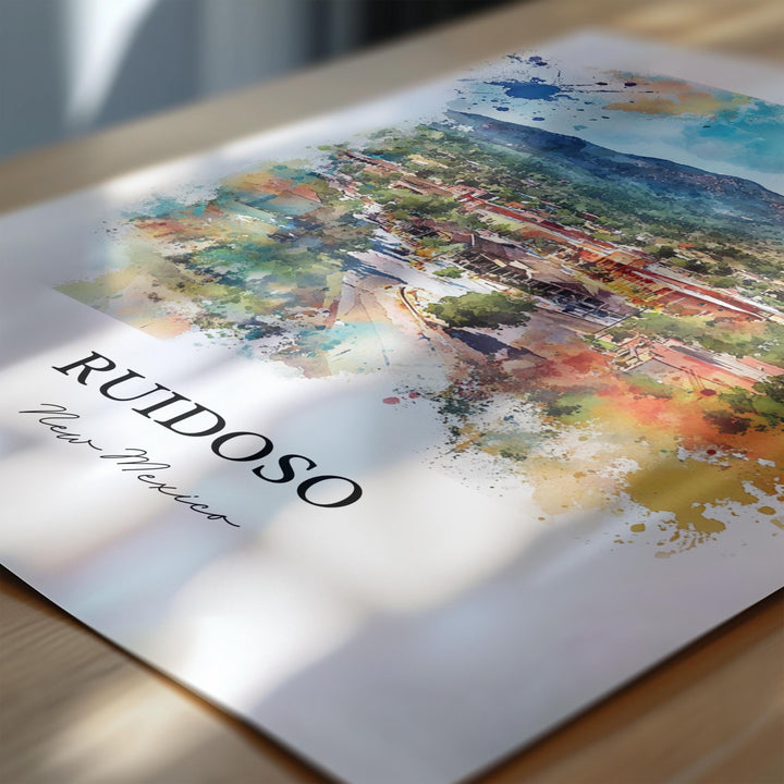 Ruidoso NM Art, Sierra Blanca Mountains Print, New Mexico Watercolor Art, Ruidoso NM Gift, Travel Print, Travel Poster, Housewarming Gift