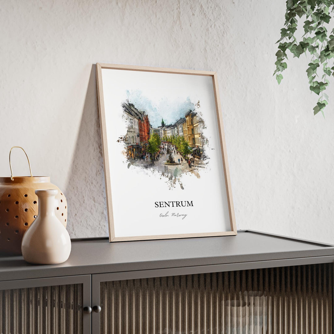 Sentrum, Norway – Watercolor Art Print