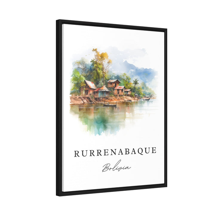 Rurrenabaque traditional travel art - Bolivia, Rurrenabaque poster print, Wedding gift, Birthday present, Custom Text, Perfect Gift