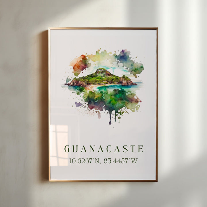 Guanacaste Costa Rica wall art - Costa Rica, Peninsula Papagayo poster, Wedding gift, Birthday present, Custom Text, Personalised Gift