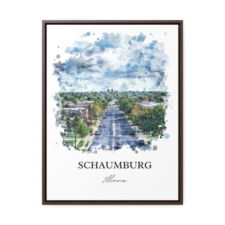 Schaumburg IL Wall Art, Chicago Print, Schaumburg Illinois Watercolor Art, Schaumburg Gift, Travel Print, Travel Poster, Housewarming Gift