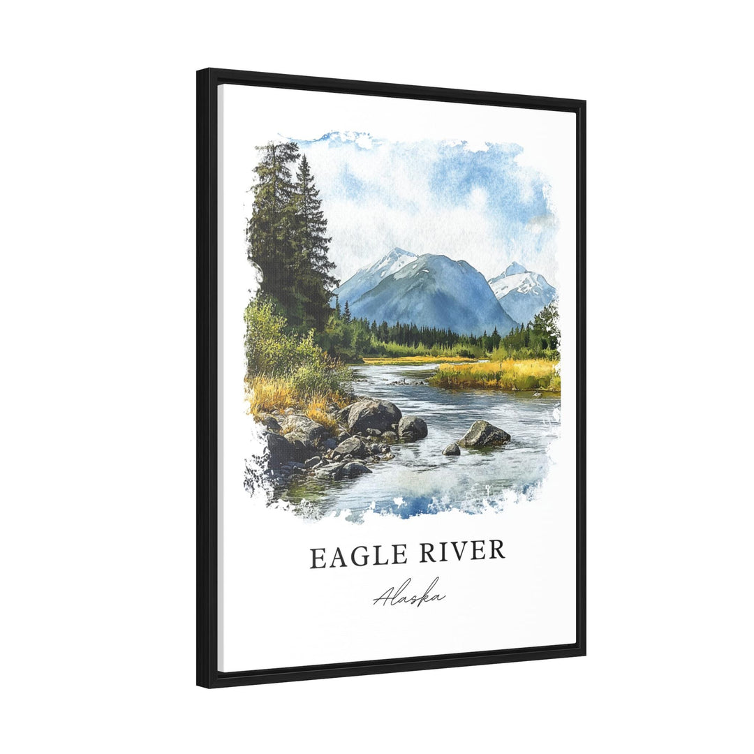 Eagle River, Alaska Watercolor Art Print