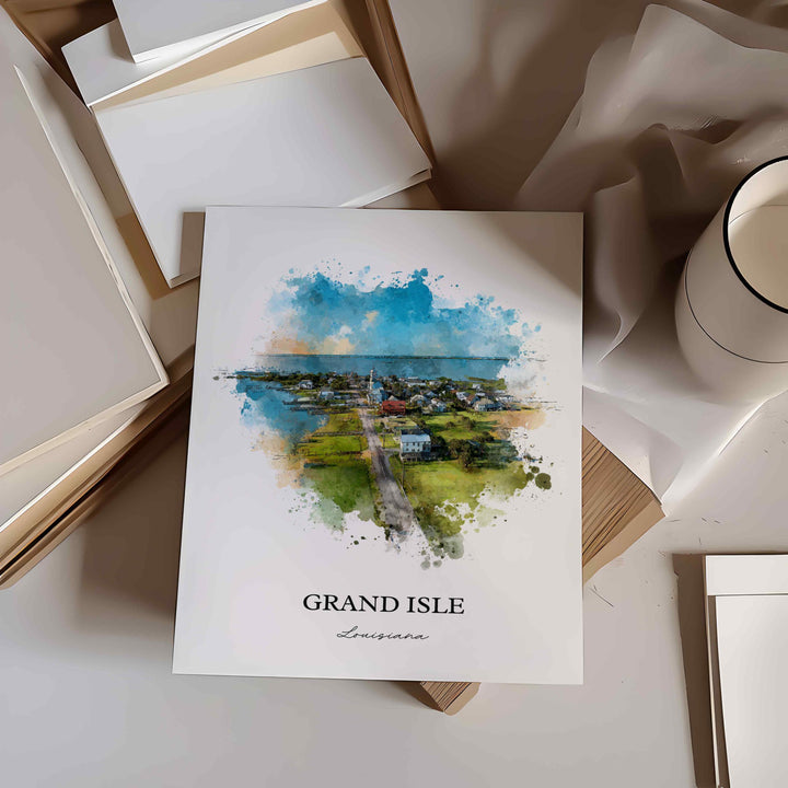 Grand Isle, Louisiana – Watercolor Art Print