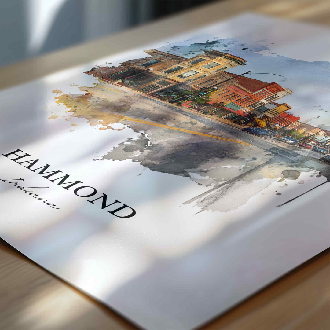 Hammond, Indiana – Watercolor Art Print