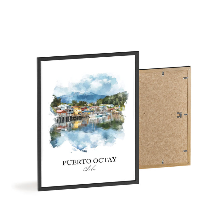 Puerto Octay Wall Art, Llanquihue Lake Print, Chile Watercolor Art, Puerto Octay Gift, Travel Print, Travel Poster, Housewarming Gift