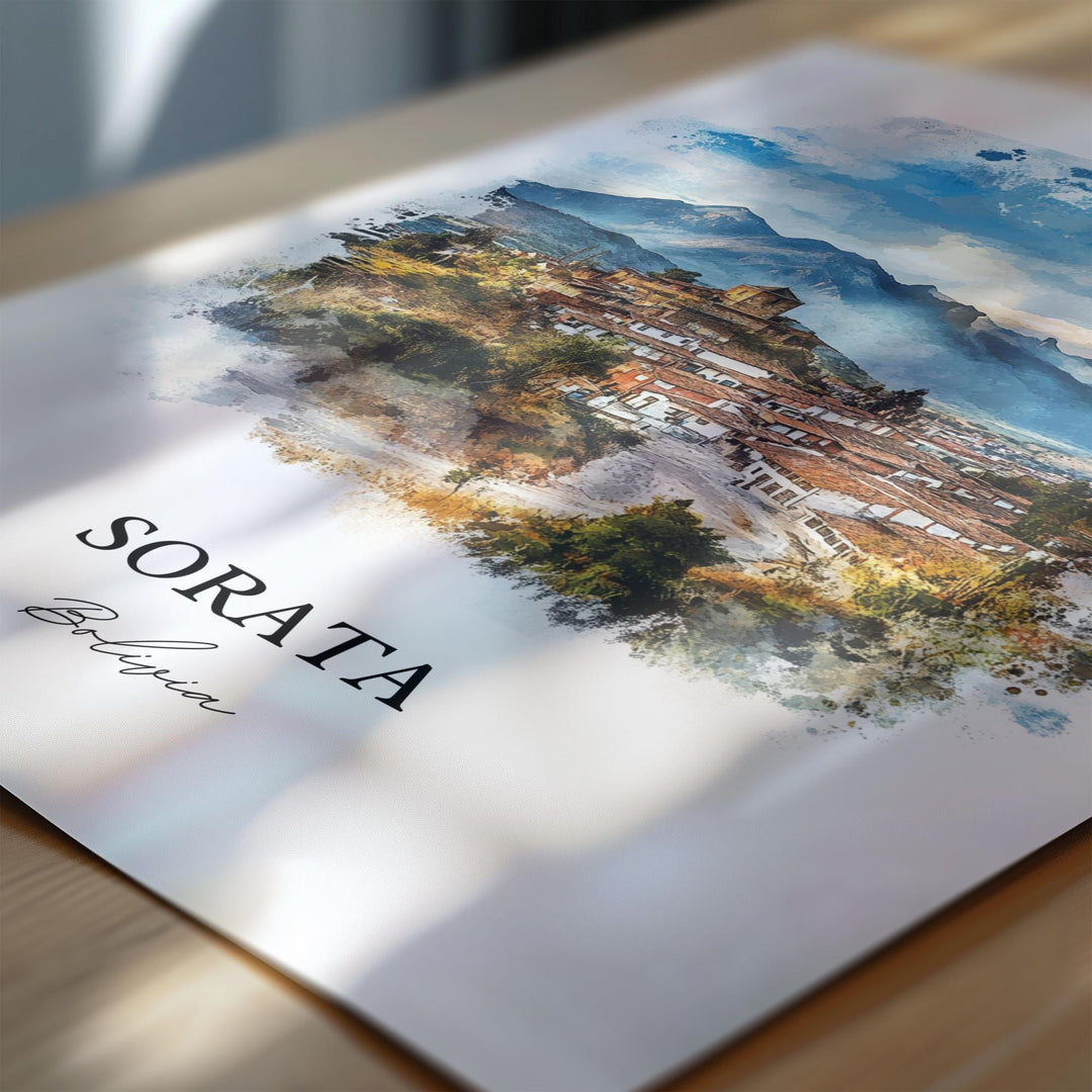 Sorata, Bolivia – Watercolor Art Print