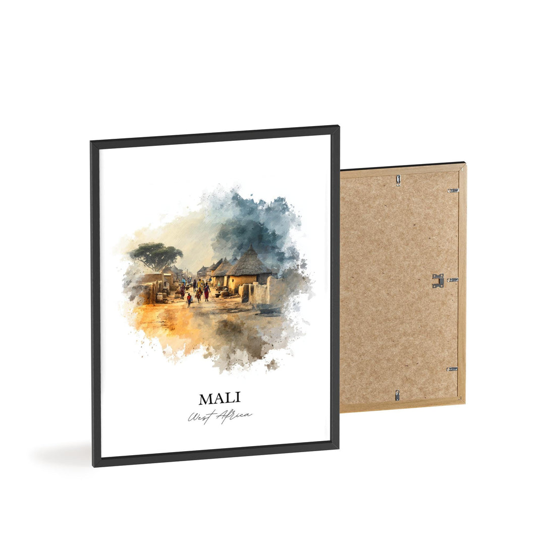 Mali Wall Art, Mali Print, Mali Watercolor Art, Mali Africa Gift, Travel Print, Travel Poster, Housewarming Gift