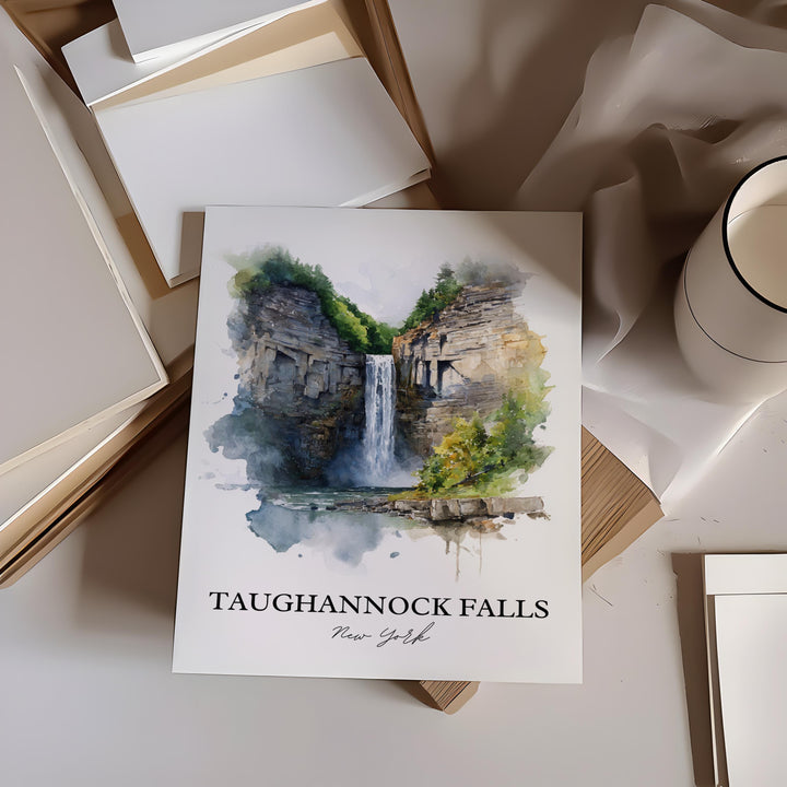 Taughannock Falls Wall Art, Ulysses NY Print, Finger Lakes Artwork, Taughannock Falls Gift, Travel Print, Travel Poster, Housewarming Gift