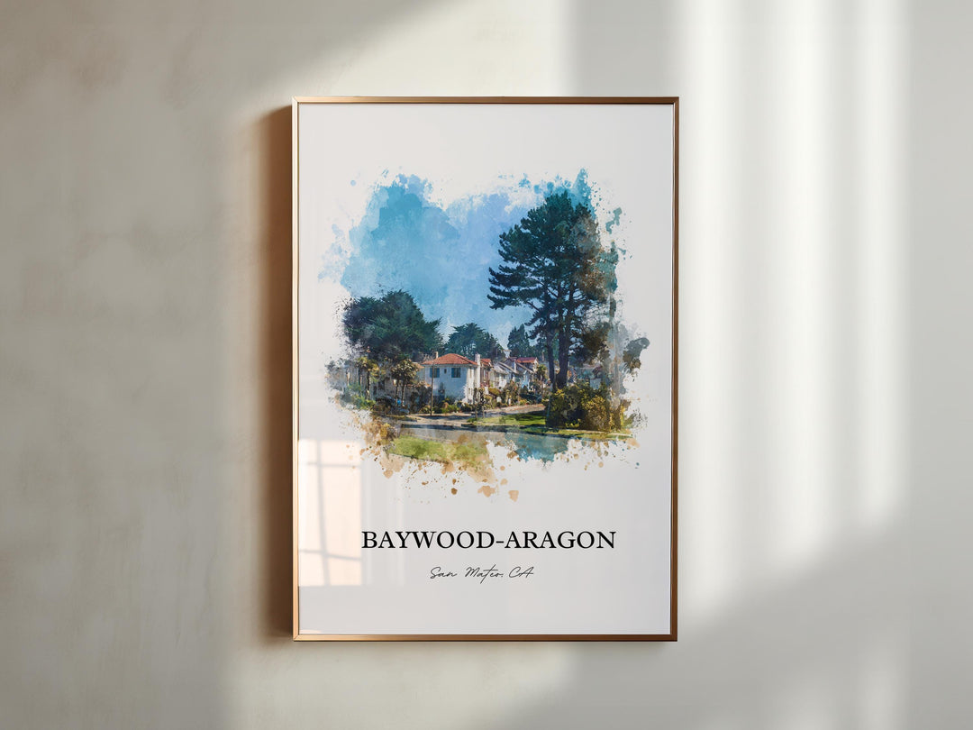 San Mateo, California – Watercolor Art Print