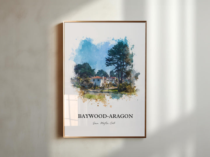 San Mateo, California – Watercolor Art Print