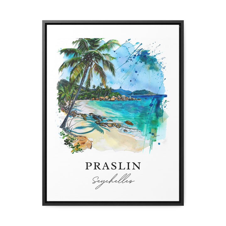 Praslin Seychelles Art, Praslin Print, Seychelles Watercolor Art, Seychelles Beach Gift,