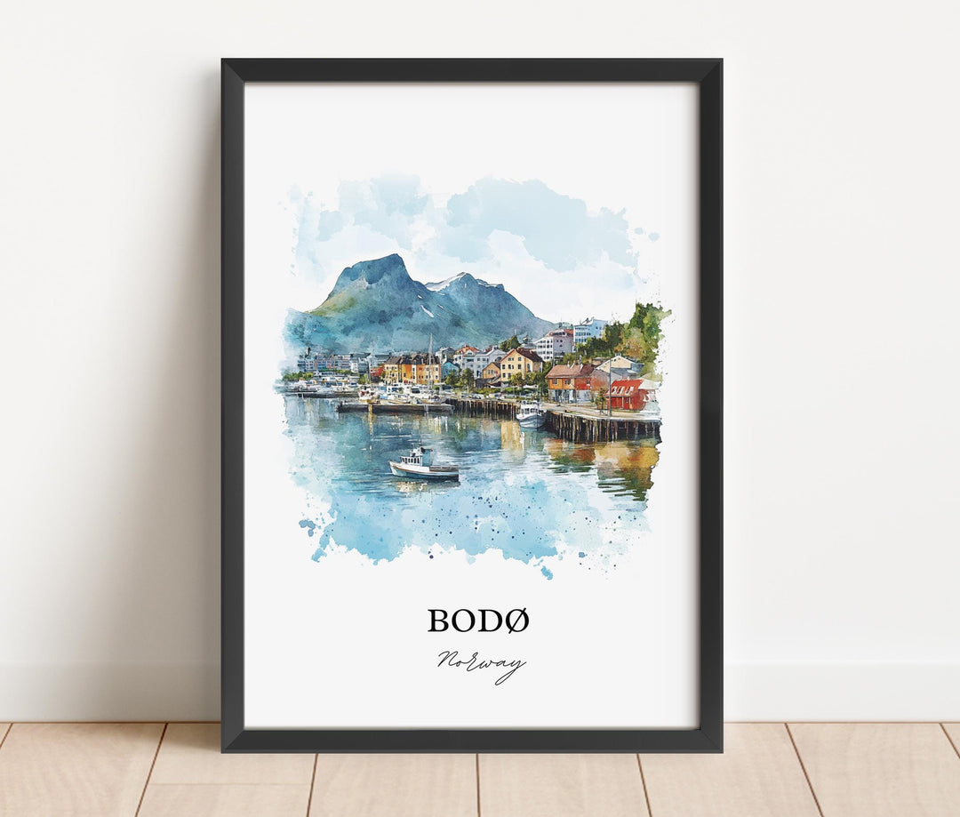 Bodø, Norway – Watercolor Art Print