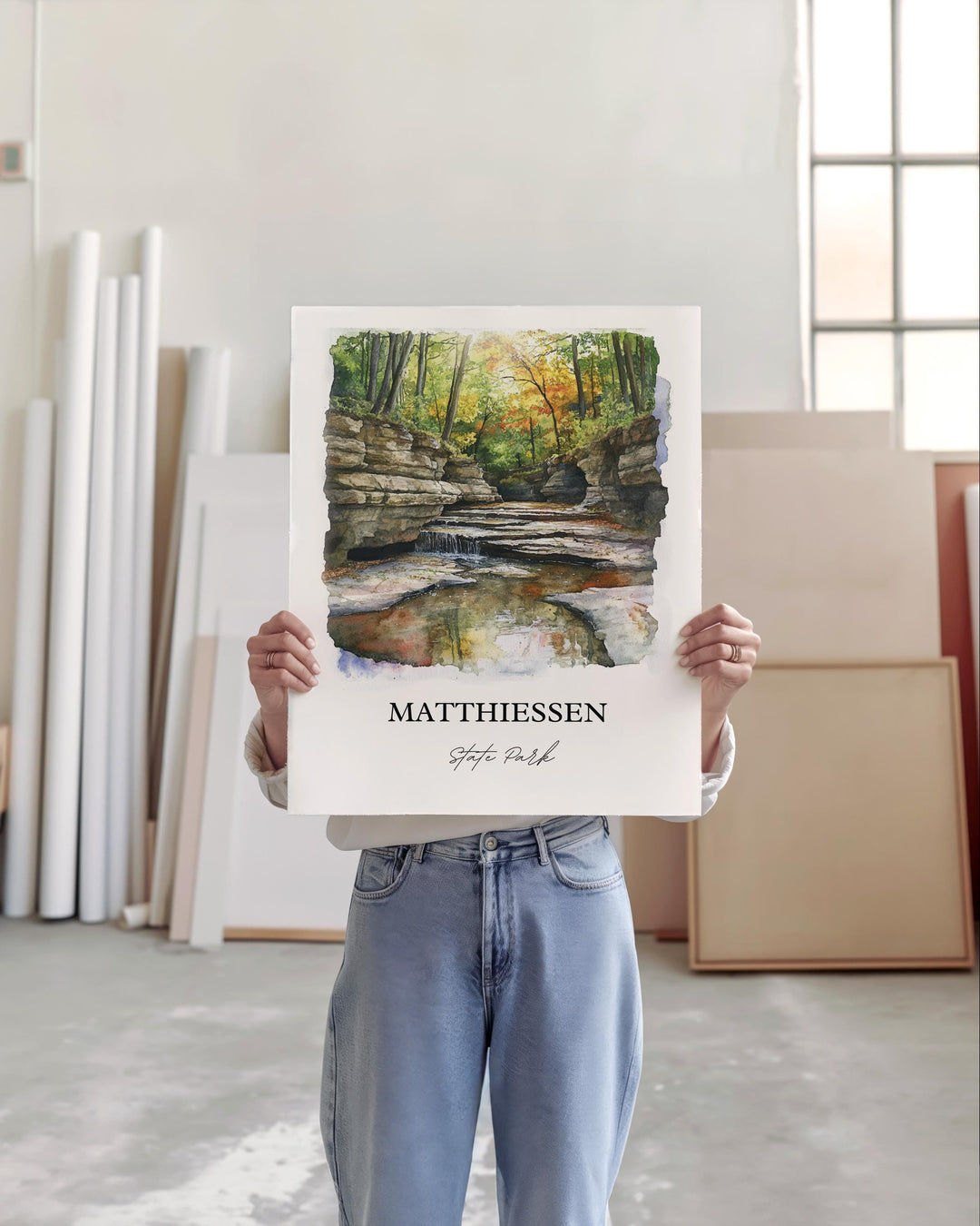 Matthiessen State Park Art, Matthiessen Print, Oglesby Watercolor Art, LaSalle County Gift, Travel Print, Travel Poster, Housewarming Gift
