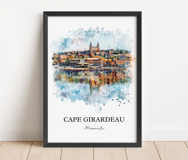 Cape Girardeau Wall Art, Scott County MO Print, Missouri Watercolor Art, Cape Girardeau Gift, Travel Print, Travel Poster, Housewarming Gift