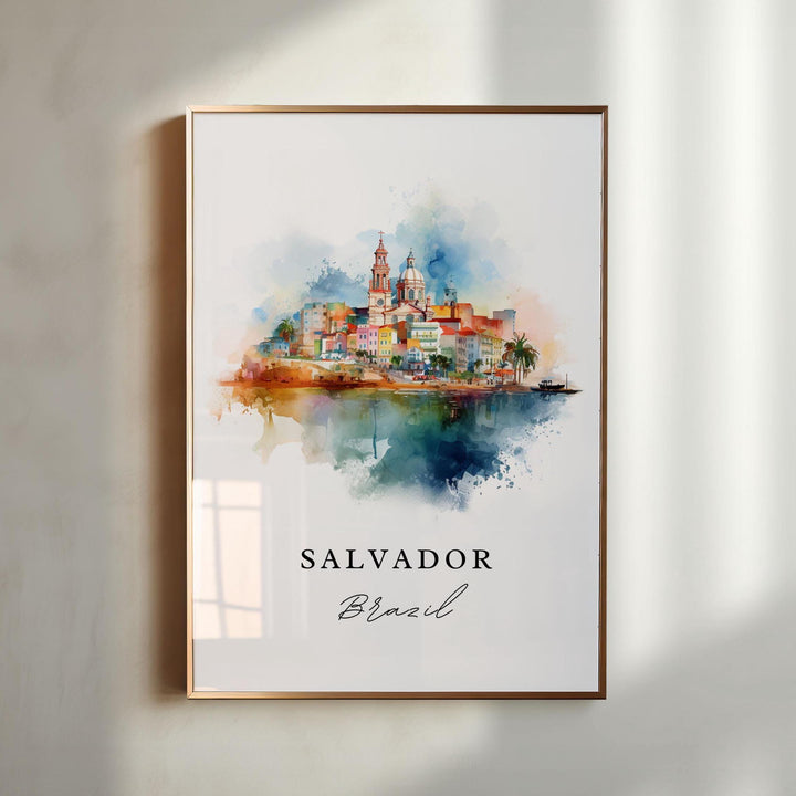 Salvador Brazil wall art - Brazil, Salvador poster, Salvador Brasilia Wedding gift, Birthday present, Custom Text, Personalised Gift