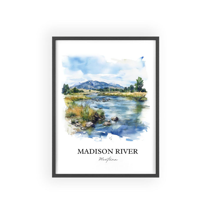 Madison River Wall Art, Three Forks MT Print, Montana Watercolor Art, Madison River MT Gift, Travel Print, Travel Poster, Housewarming Gift
