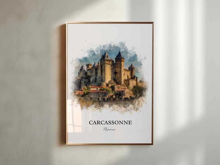 Carcassonne, France – Watercolor Art Print