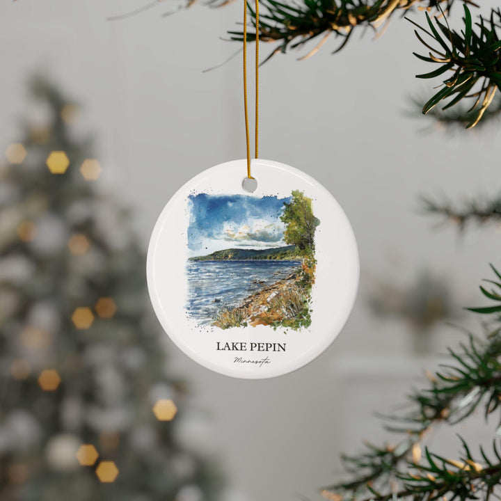 Lake Pepin MN Ornament: Unique Lake Pepin Souvenir, Lake Pepin Xmas Decor, and Authentic Lake Pepin Gift