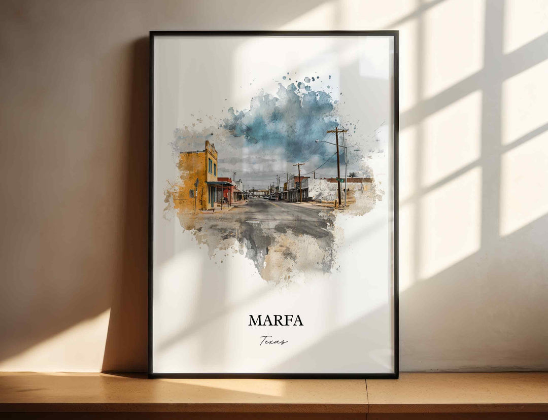 Marfa, Texas – Watercolor Art Print