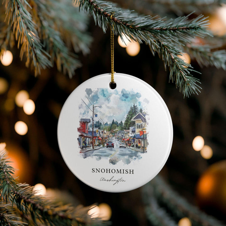 Snohomish Ornament: Unique Snohomish Souvenir, Snohomish WA Xmas Decor, and Authentic Everett WA Gift