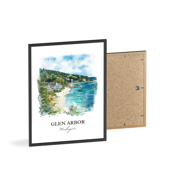 Glen Arbor, Michigan, USA – Watercolor Art Print