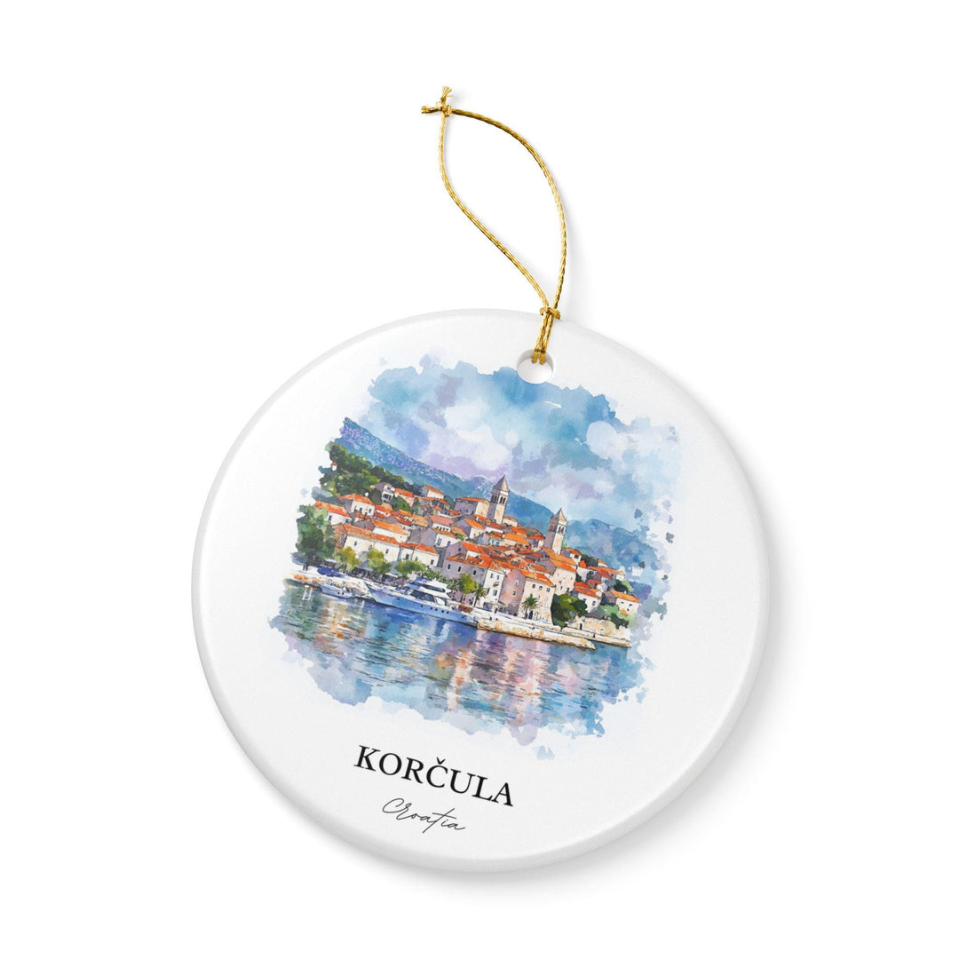 Korcula, Croatia Ornament: Unique Korcula Souvenir, Korcula Croatia Xmas Decor, and Authentic Croatia Gift