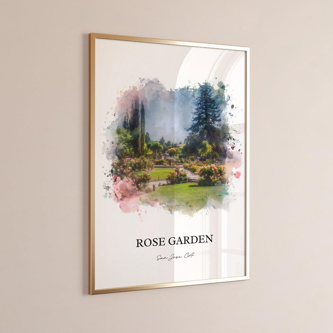 Rose Garden San Jose, CA – Watercolor Art Print