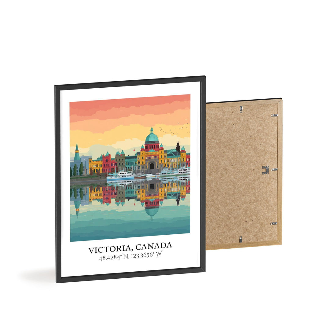 Victoria Canada Art, Canada Retro Travel Art, Canada Home Decor, Canada Gift, Victoria Canada Travel Art, Travel Prints, Housewarming Gift