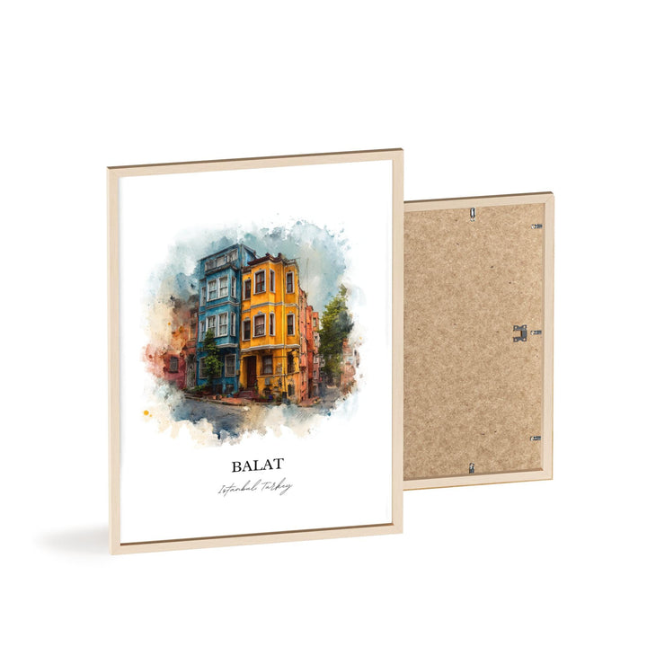 Balat Istanbul Wall Art, Istanbul Print, Istanbul Watercolor Art, Istanbul Turkey Gift, Turkey Print, Travel Poster, Housewarming Gift