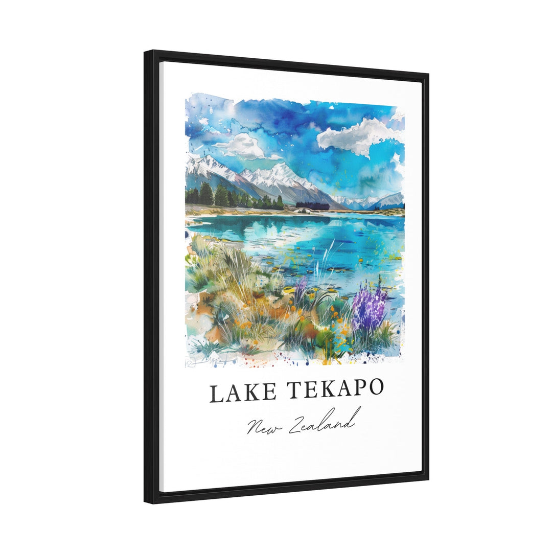 Lake Tekapo NZ Art, Lake Tekapo Print, South Island Watercolor Art, Takapo New Zealand Gift,