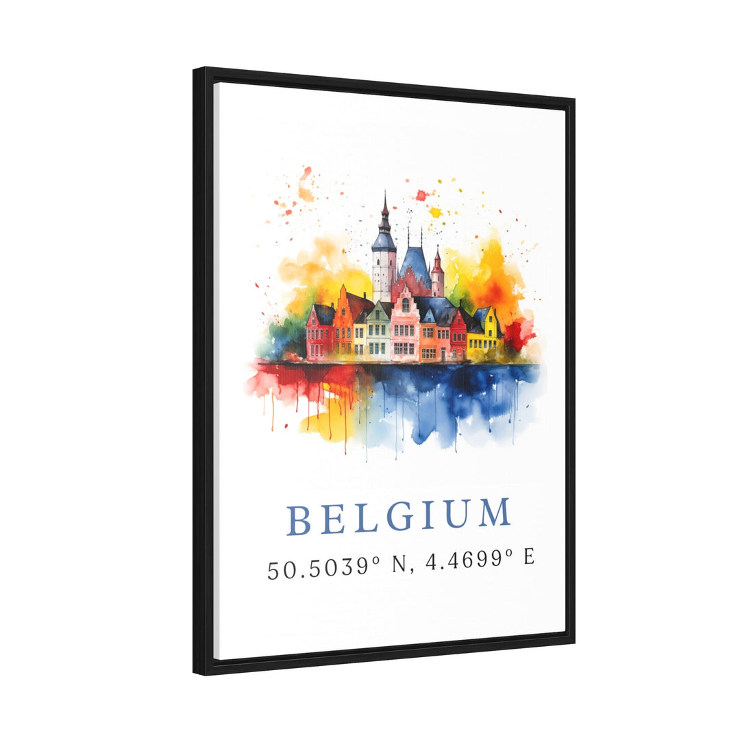 Belgium Country Wall Art - Belgium Coordinates Print