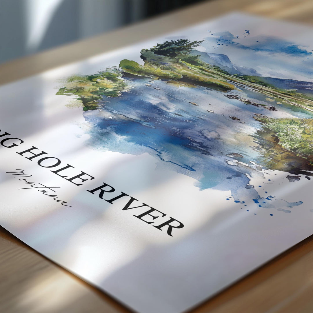Big Hole River Wall Art, Beaverhead County Print, Montana Watercolor, Big Hole River Gift, Travel Print, Travel Poster, Housewarming Gift