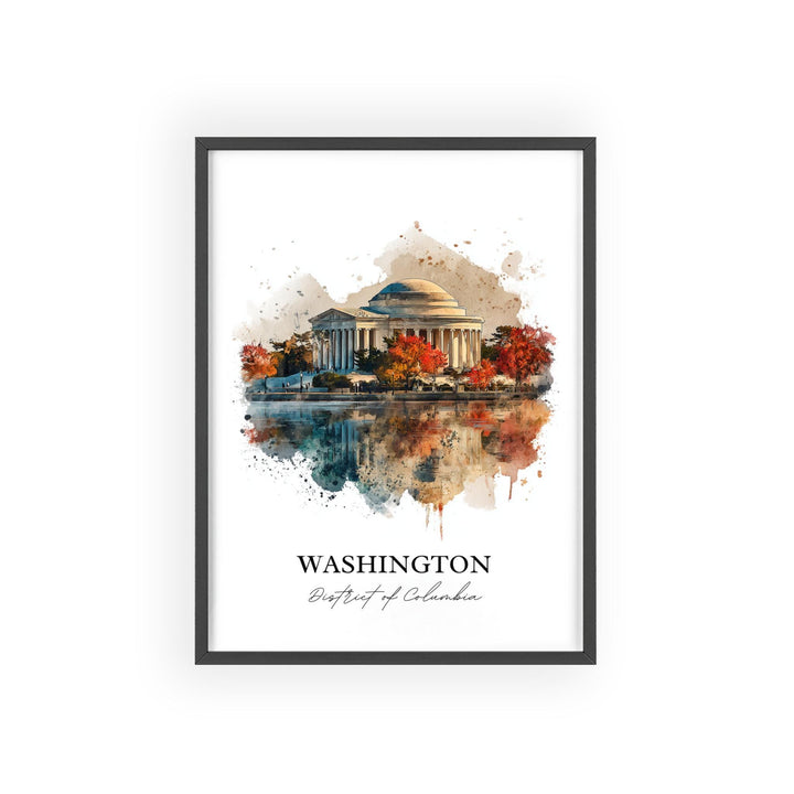 Washington DC Wall Art, Jefferson Memorial Print, DC Watercolor Art, Washington DC Gift, Dc Travel Print, Travel Poster, Housewarming Gift