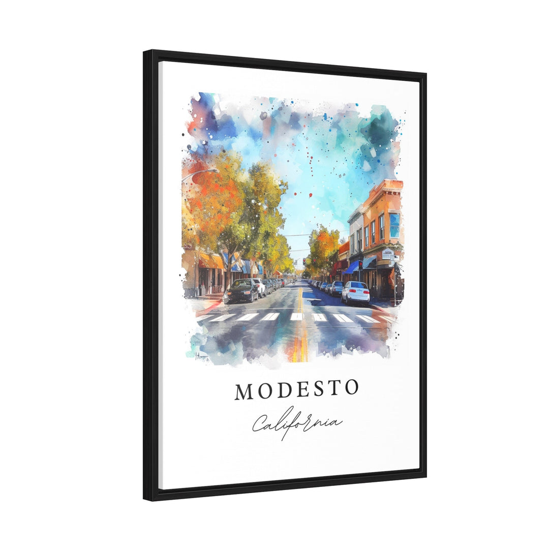 Modesto watercolor travel art - California, Modesto print, Wedding gift, Birthday present, Custom Text, Perfect Gift
