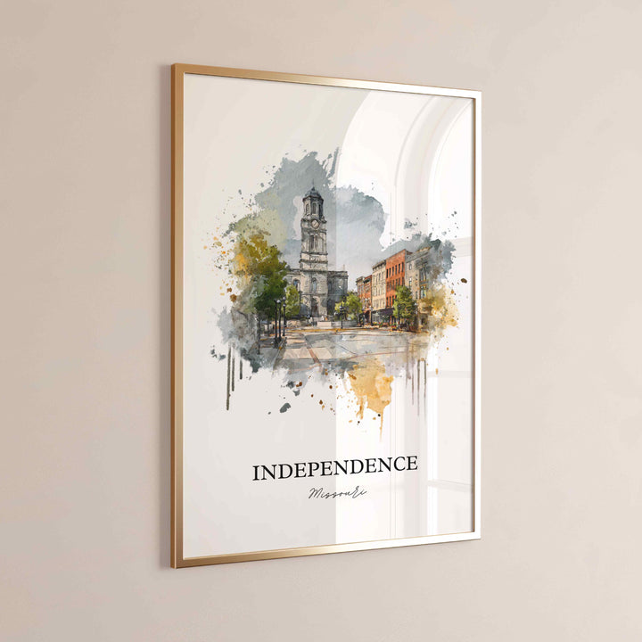 Independence, Missouri Wall Art, Missouri Print, Missouri Watercolor Art, Independence MO Gift, Travel Print, Travel Poster, Housewarming Gift