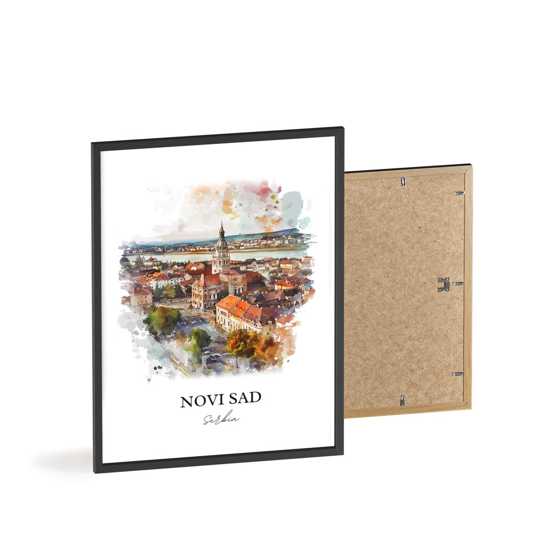 Novi Sad Wall Art, Vojvodina Province Print, Serbia Watercolor Art, Novi Sad Serbia Gift, Travel Print, Travel Poster, Housewarming Gift