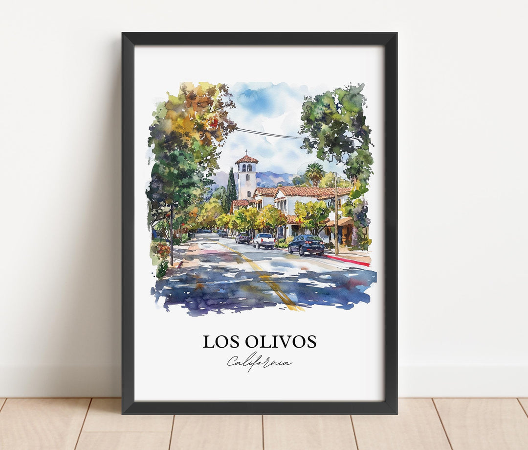 Los Olivos CA Wall Art, Santa Barbara Print, Santa Ynez Valley, Los Olivos California Gift, Travel Print, Travel Poster, Housewarming Gift