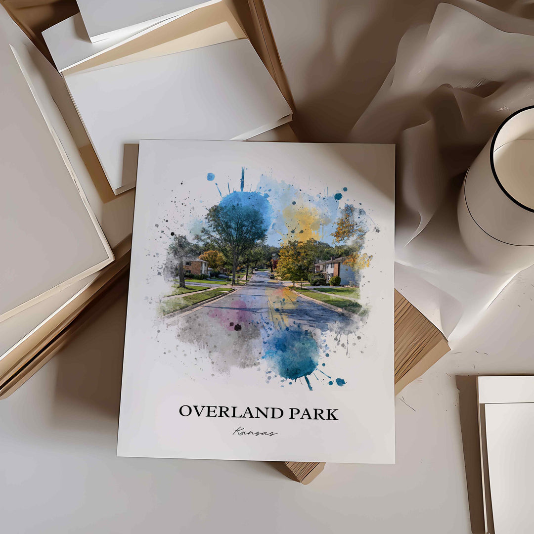 Overland Park, Kansas – Watercolor Art Print