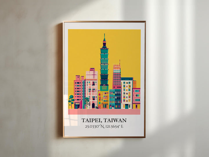Taipei Art, Taipei Retro Travel Art, Taipei Home Decor, Taipei Taiwan Gift, Taiwan Travel Art, Travel Prints, Housewarming Gift