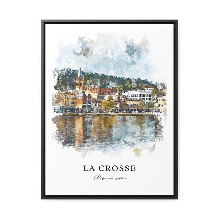 La Crosse WI Wall Art, La Crosse Print, La Crosse Watercolor Art, La Crosse Wisconsin Gift,
