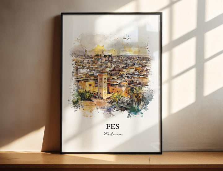Fes, Morocco – Watercolor Art Print