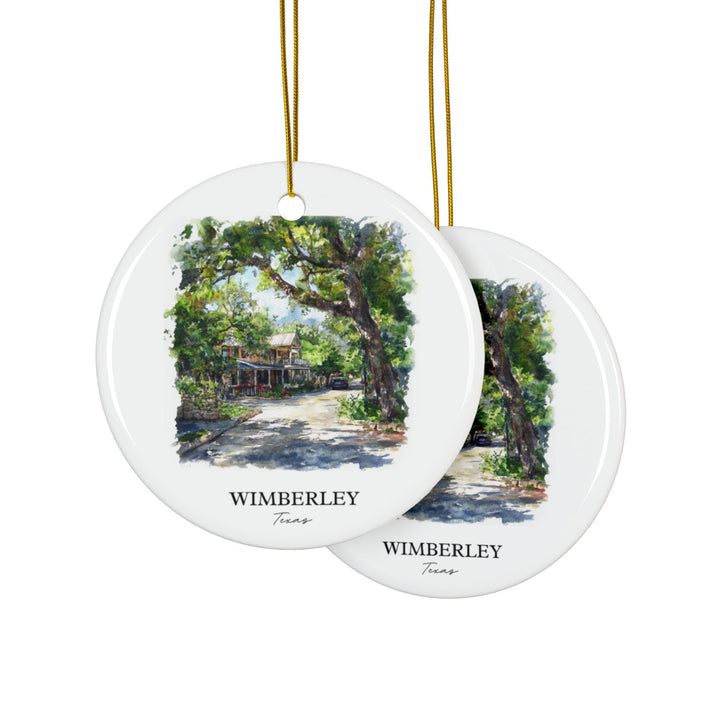 Wimberley Texas Ornament: Unique Wimberley TX Souvenir, Wimberley TX Xmas Decor, and Authentic Texas Gift