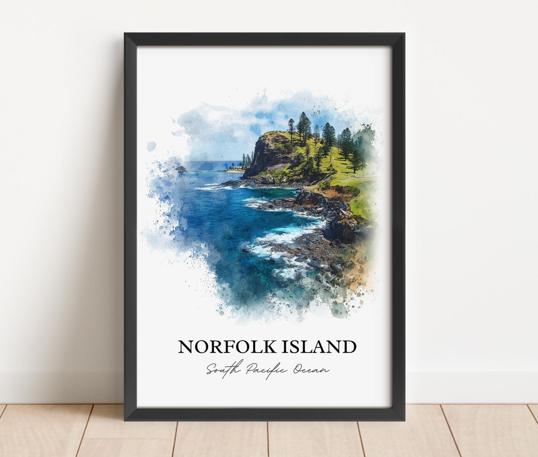Norfolk Island, Oceania – Watercolor Art Print