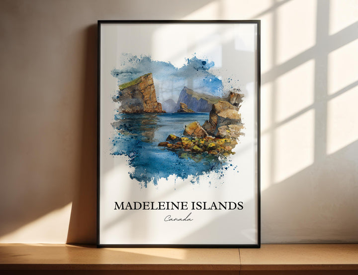 Madeleine Islands Wall Art, Canada Print, Québec Watercolor Art, Québec Gift, Québec Travel Print, Travel Poster, Housewarming Gift
