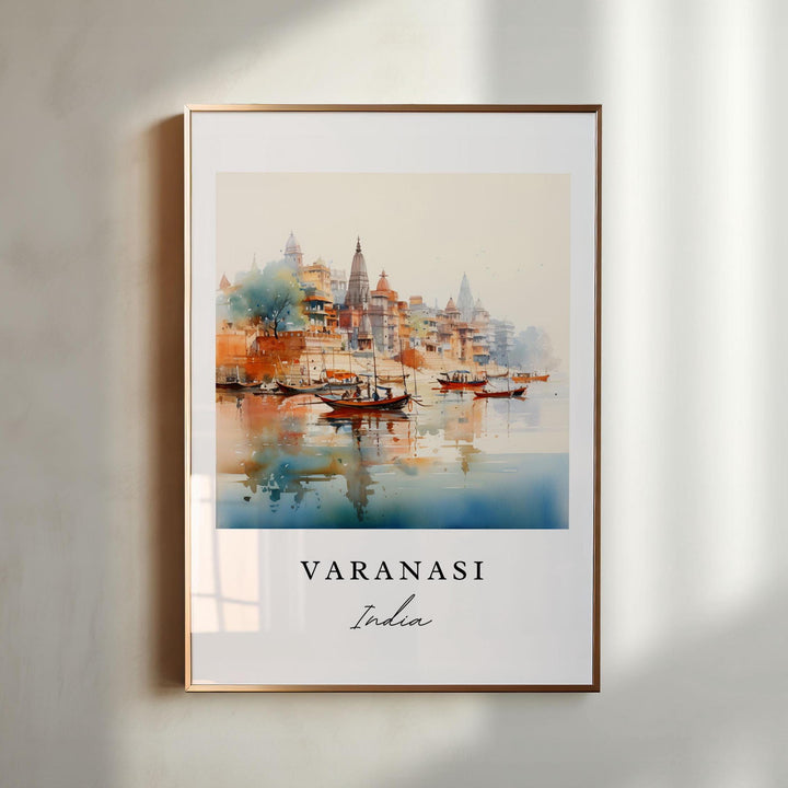 Varanasi India wall art - India, Varanasi poster, Varanasi Wedding gift, Varanasi Birthday present, Custom Text, Personalised Gift